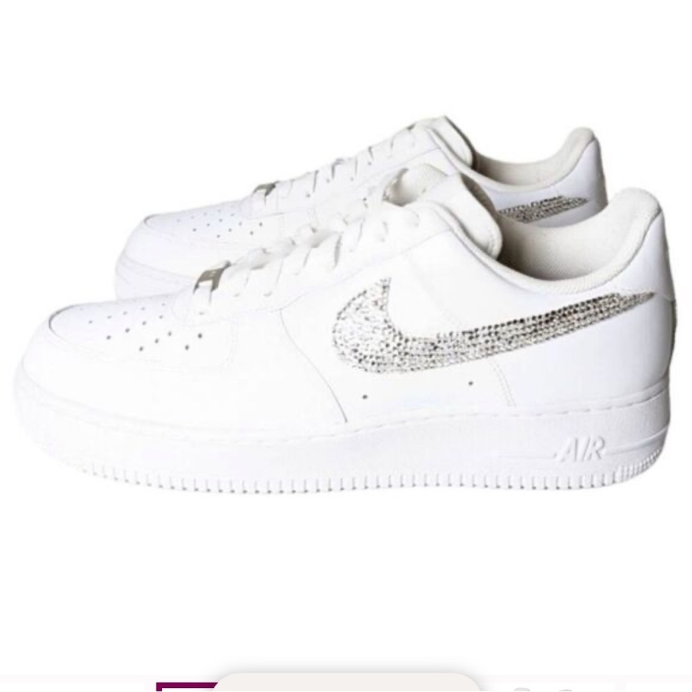 NWOB NIKE Air Force 1 Low Customised 'Swarovski' Sneakers Size 12
